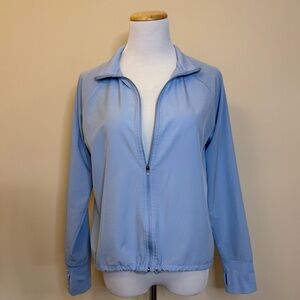 MTA Sport Running Jacket Size 2 Blue Zip Up Lightweight Athletic Activewear